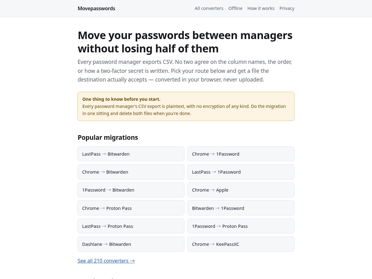 Landing-page snapshot of movepasswords.com