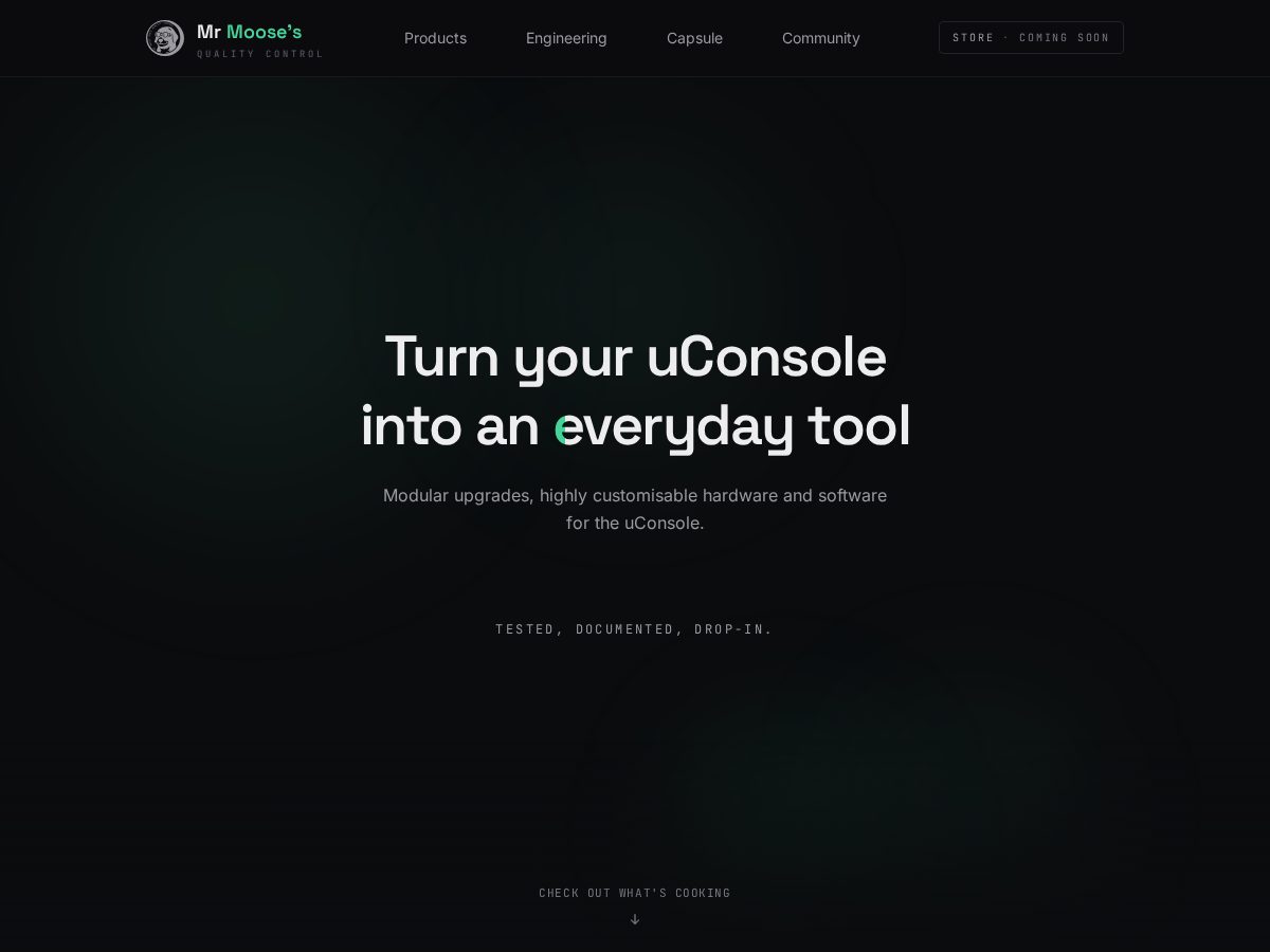 Landing-page snapshot of mrmooselabs.com