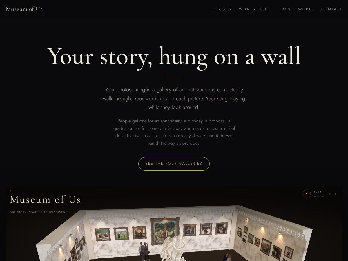 Landing-page snapshot of museumofus.online