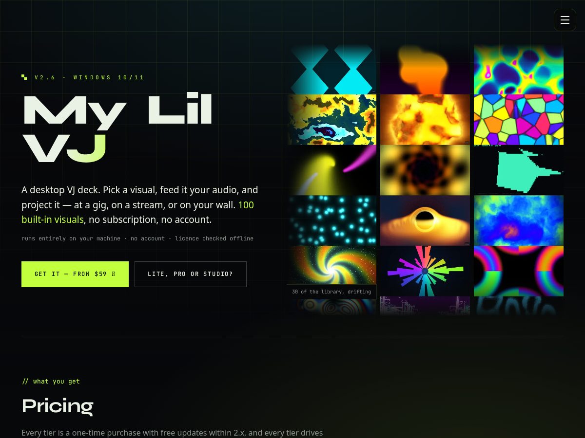 Landing-page snapshot of mylilvj.com