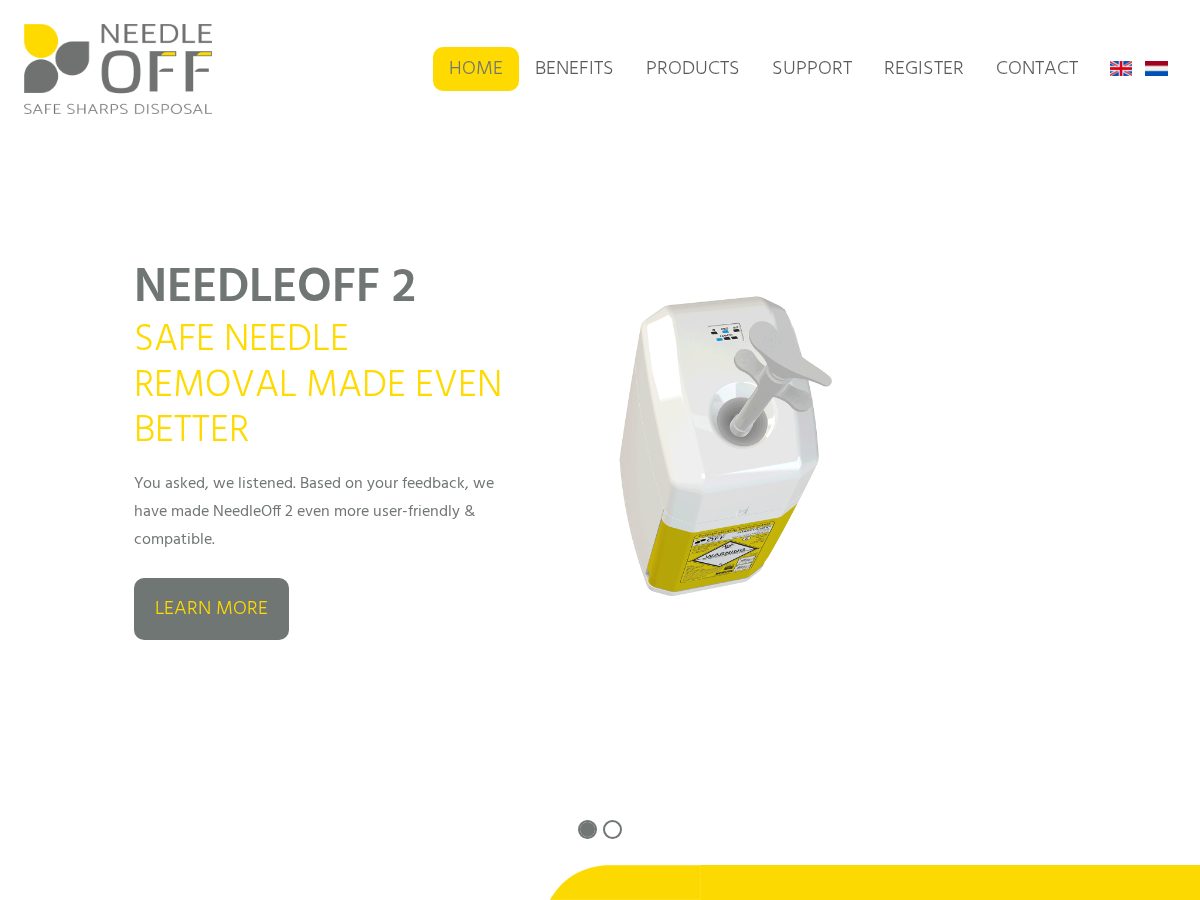 Landing-page snapshot of needleproof.care