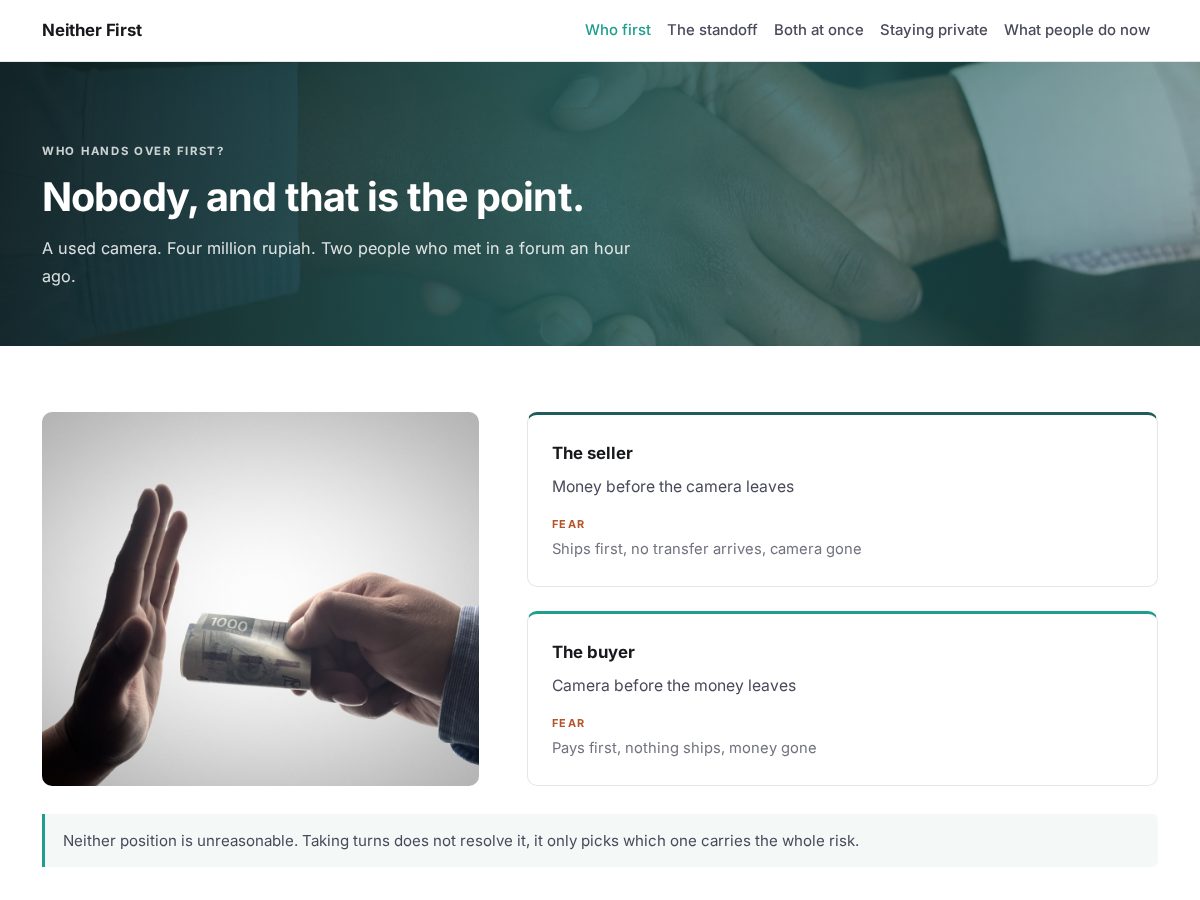 Landing-page snapshot of neitherfirst.site
