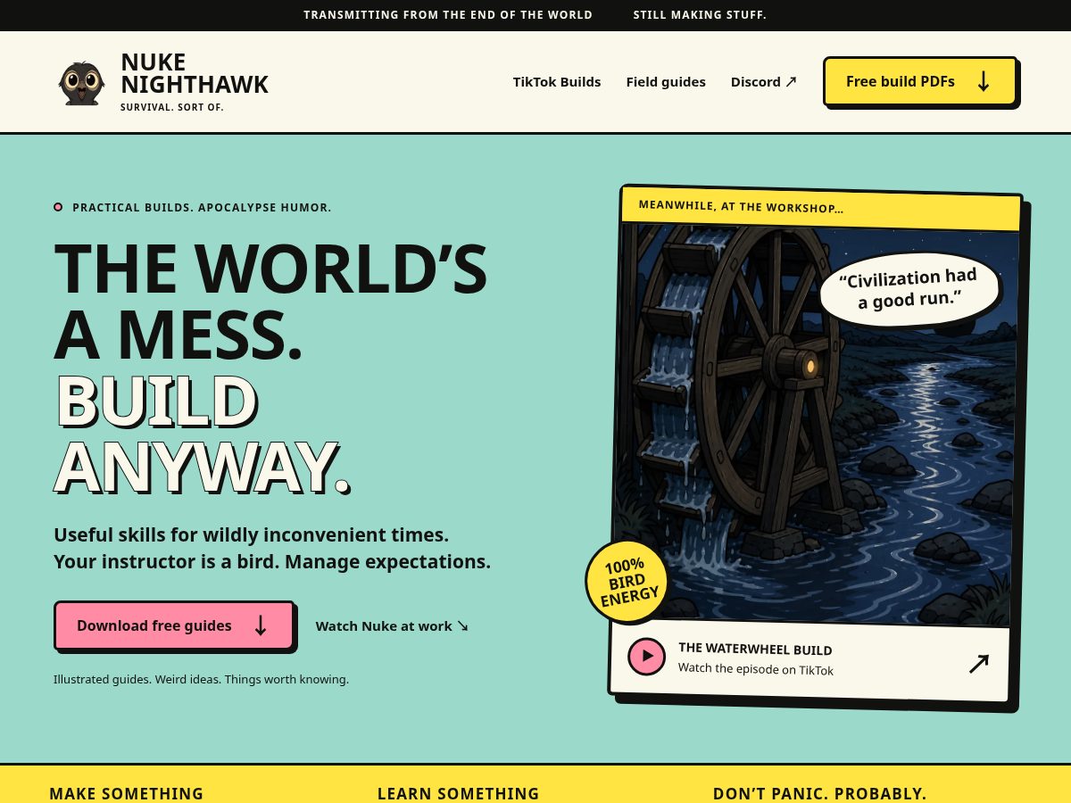 Landing-page snapshot of nuclearnighthawk.com