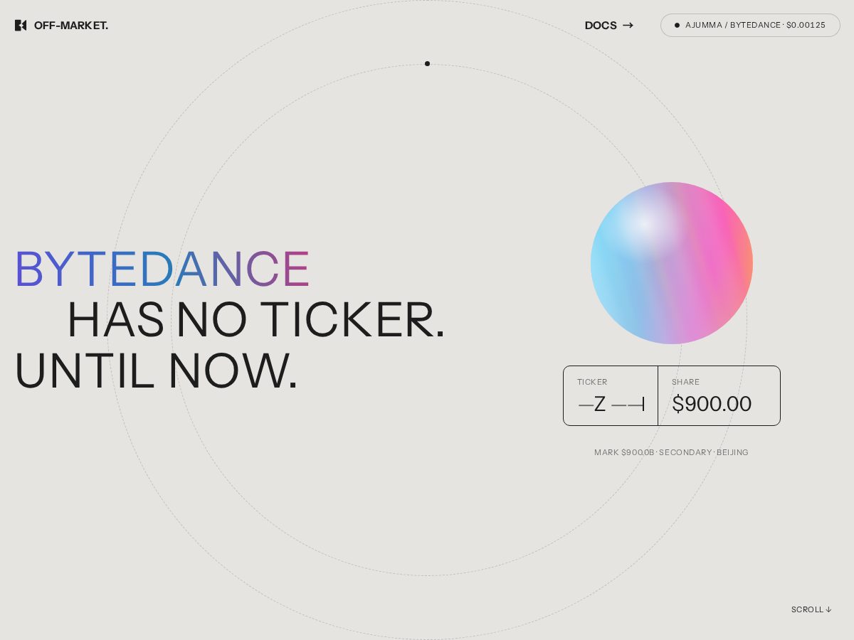 Landing-page snapshot of offmarket.lol