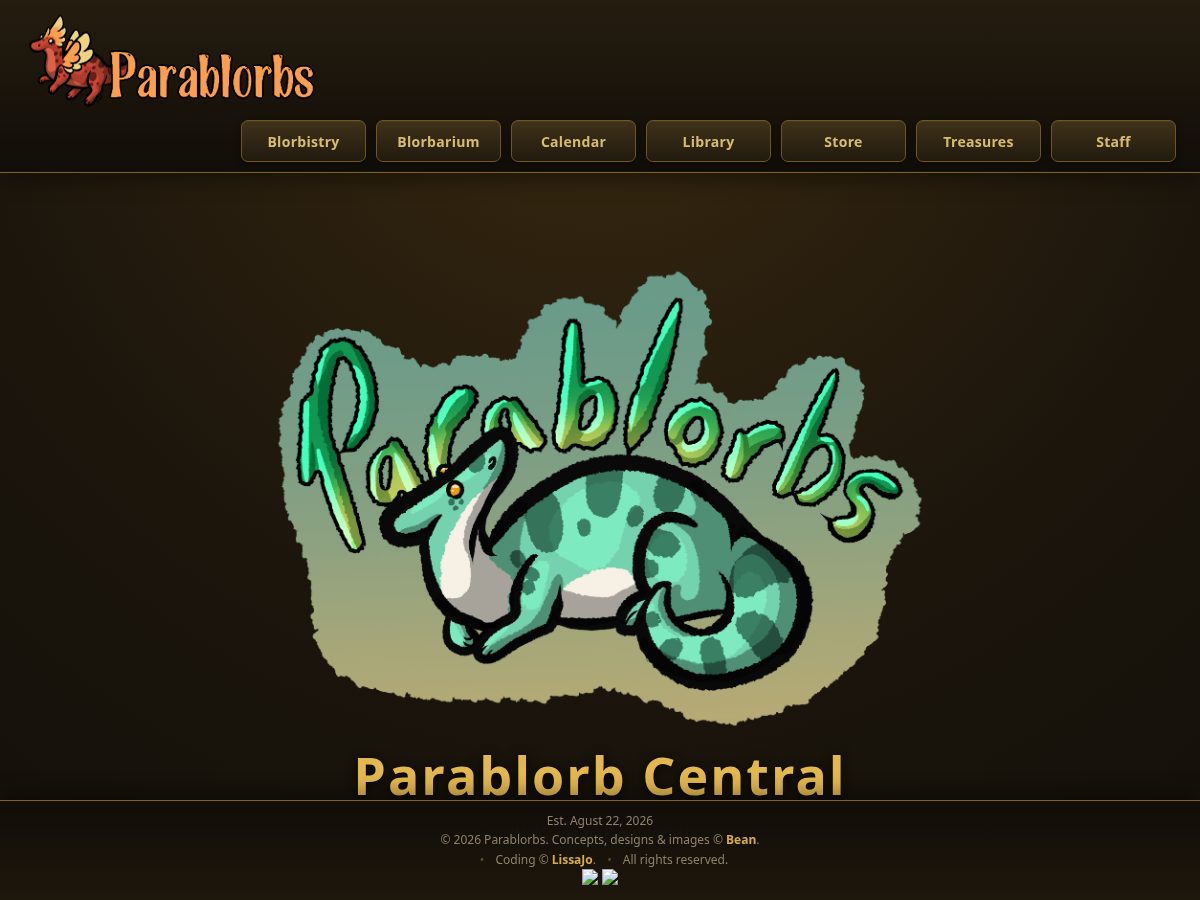 Landing-page snapshot of parablorbs.com