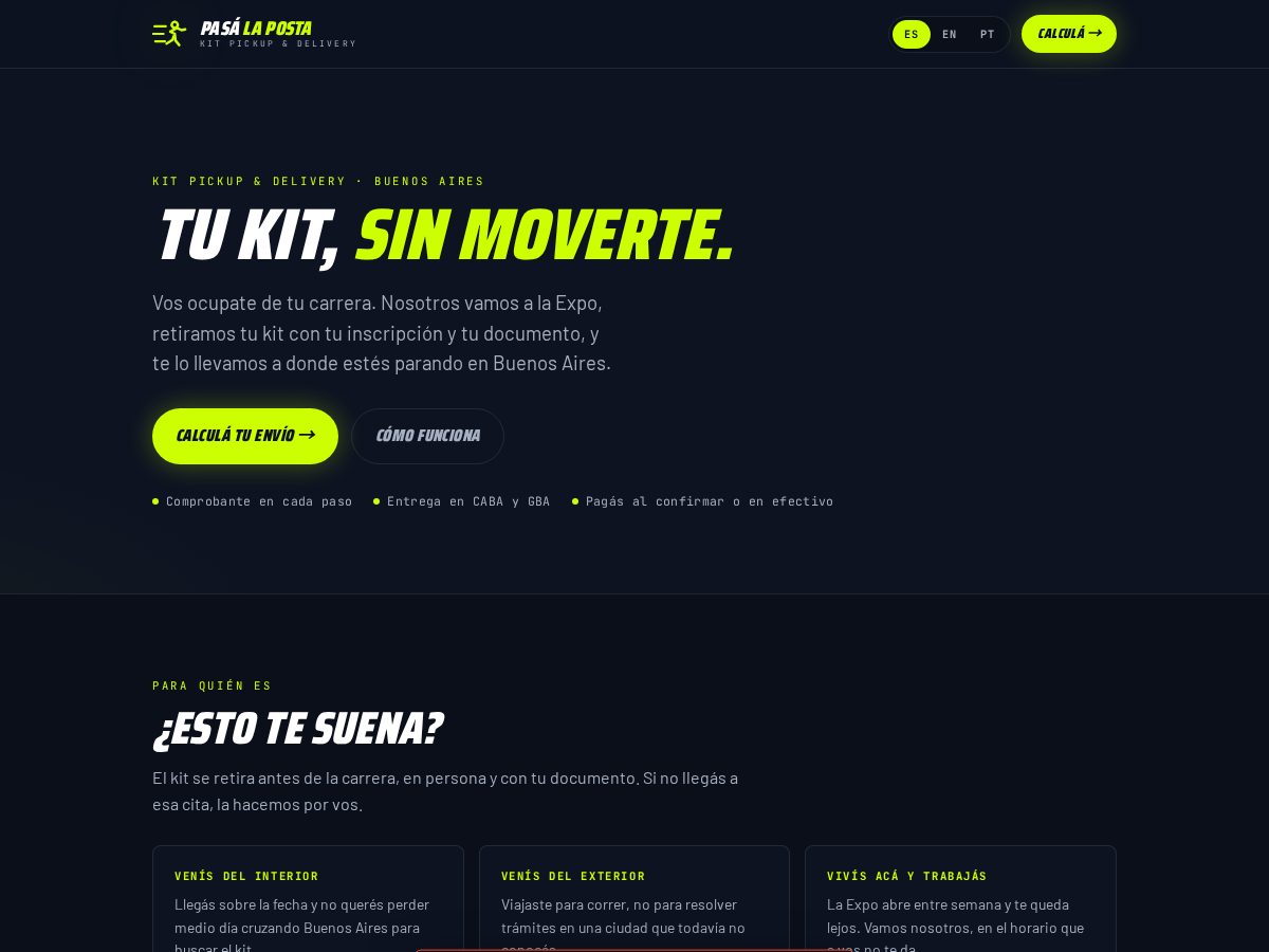 Landing-page snapshot of pasalapostarun.com
