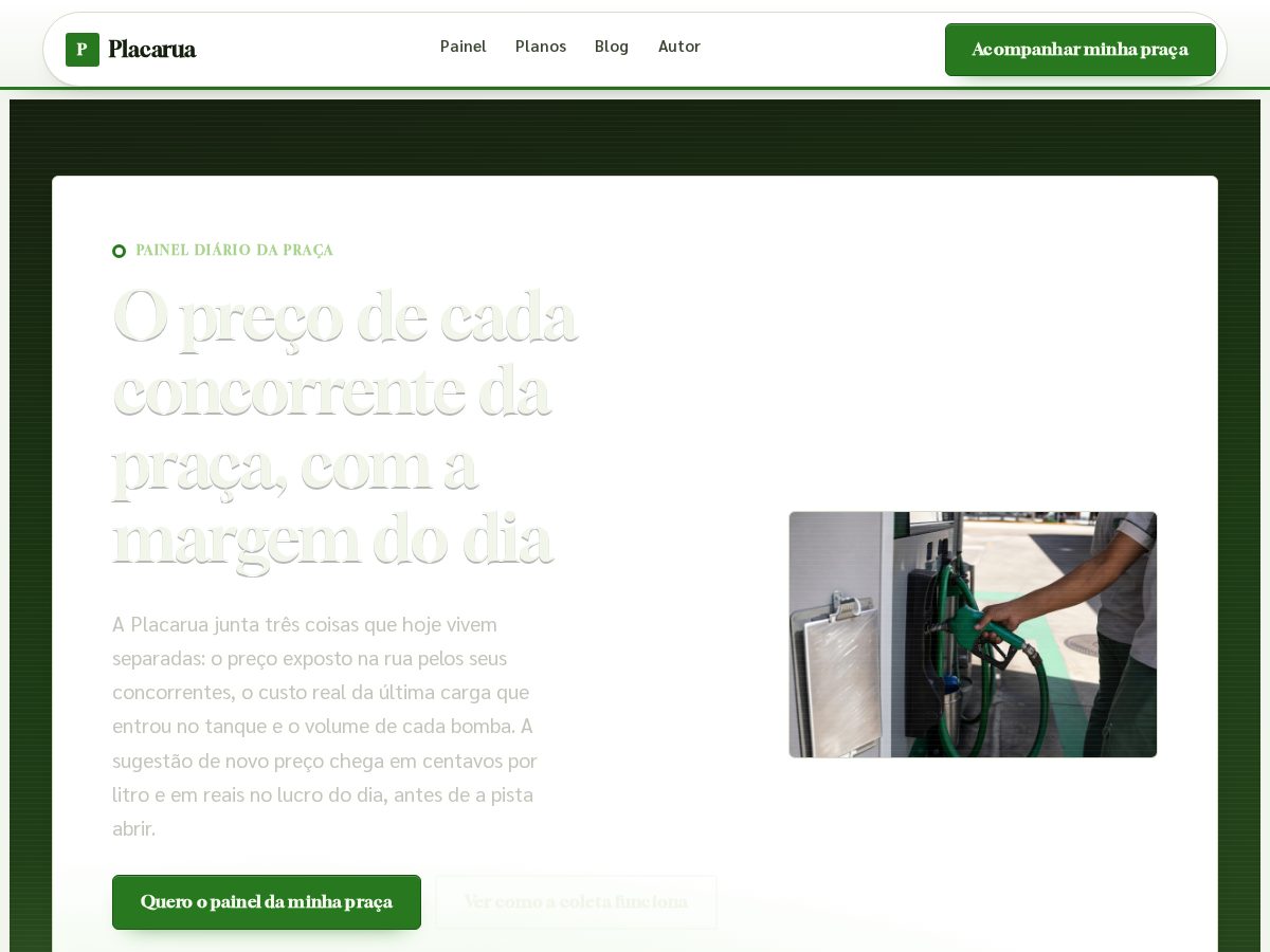 Landing-page snapshot of placarua.com