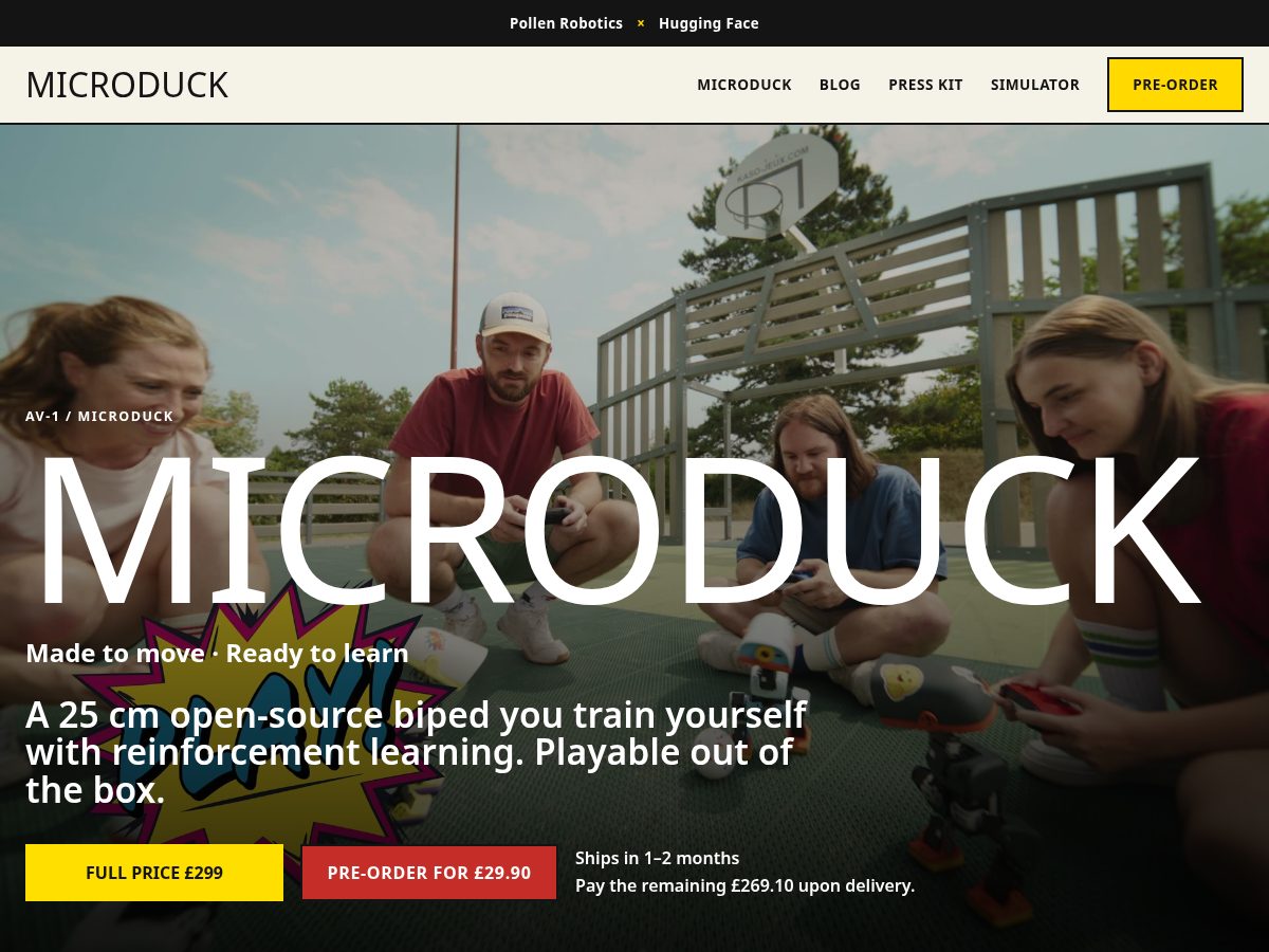 Landing-page snapshot of pollen-roboticso.com