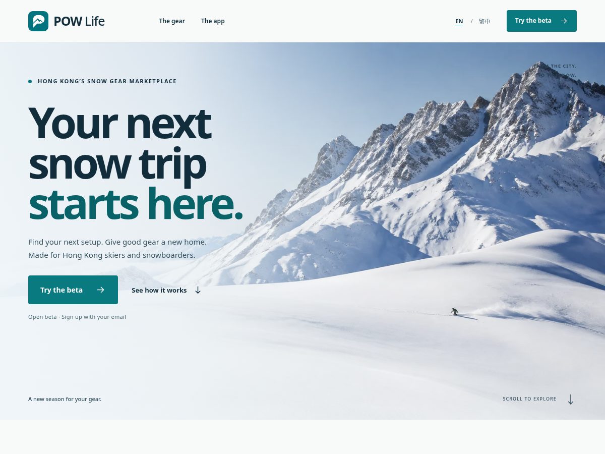 Landing-page snapshot of pow-life.app