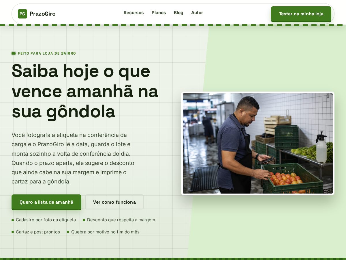 Landing-page snapshot of prazogiro.com
