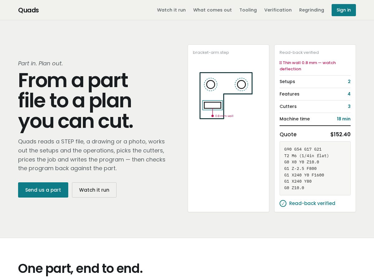 Landing-page snapshot of quads.work