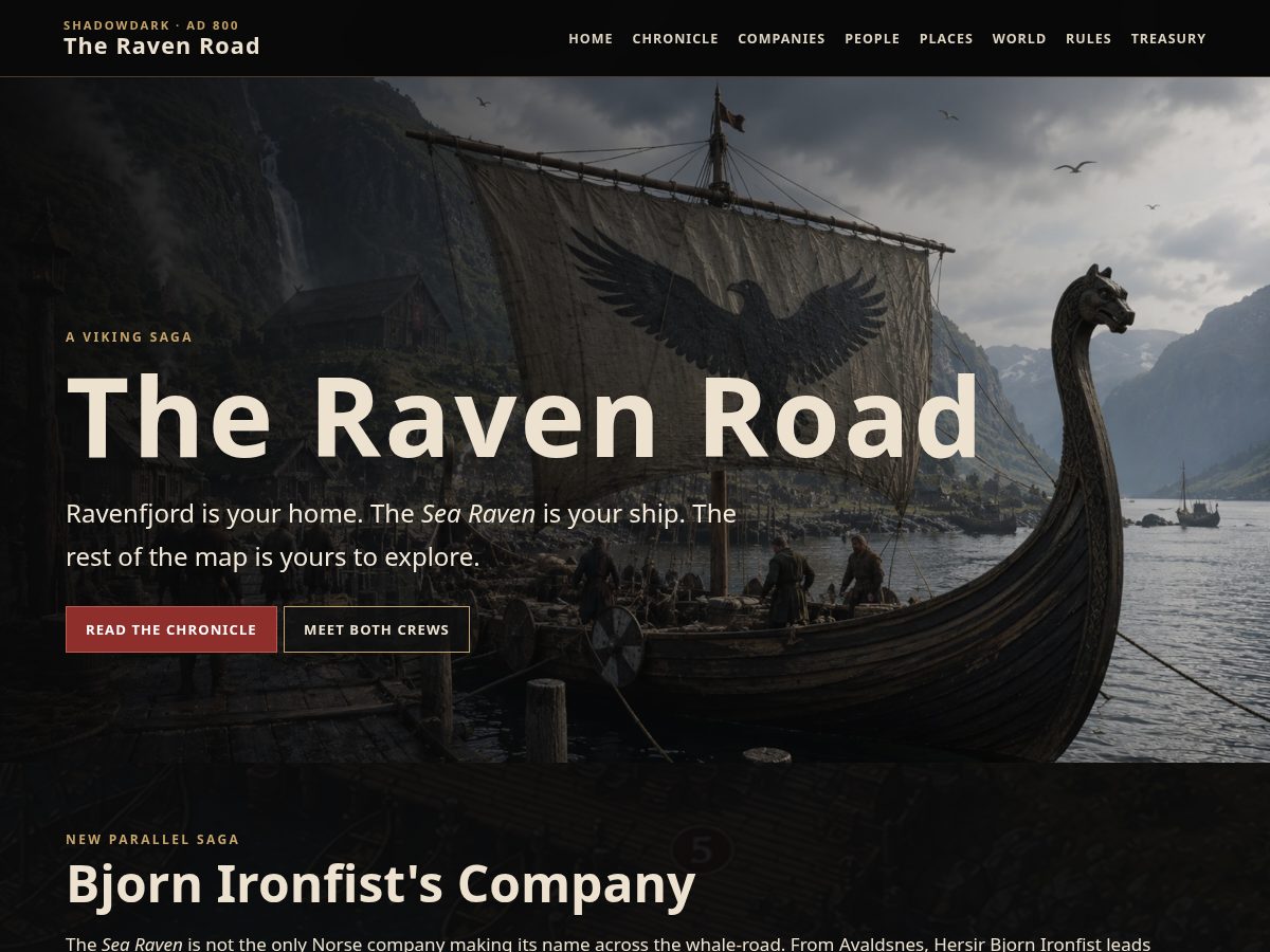 Landing-page snapshot of ravenroad.net