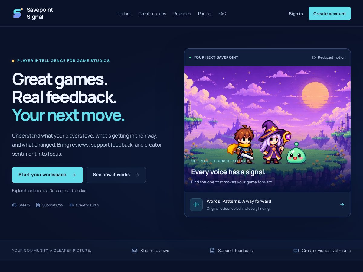 Landing-page snapshot of savepointsignal.com