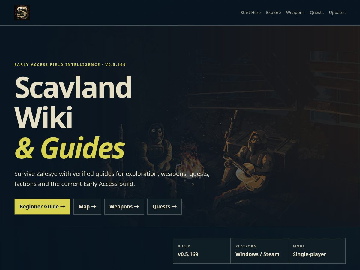 Landing-page snapshot of scavlandguide.online