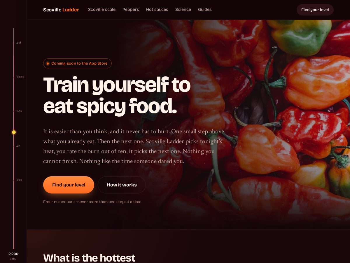 Landing-page snapshot of scovilleladder.com