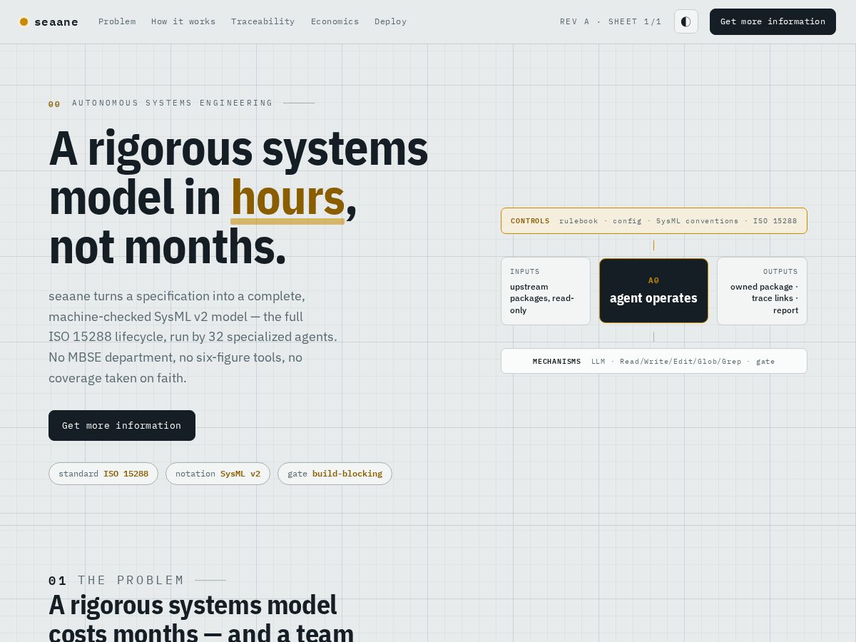 Landing-page snapshot of seaane.tech