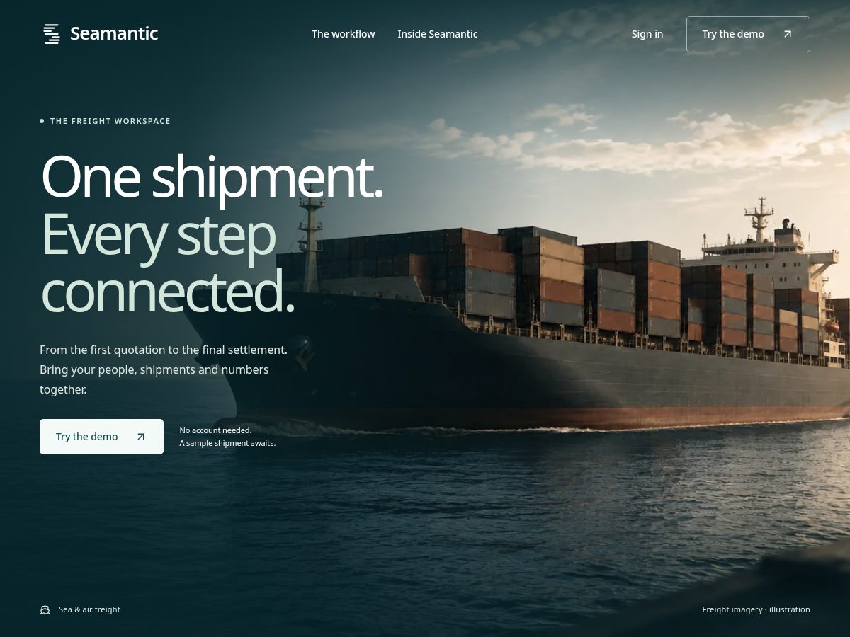 Landing-page snapshot of seamantic.net