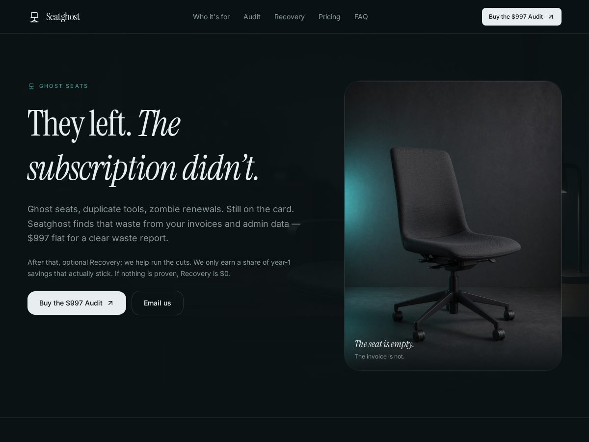 Landing-page snapshot of seatghost.com
