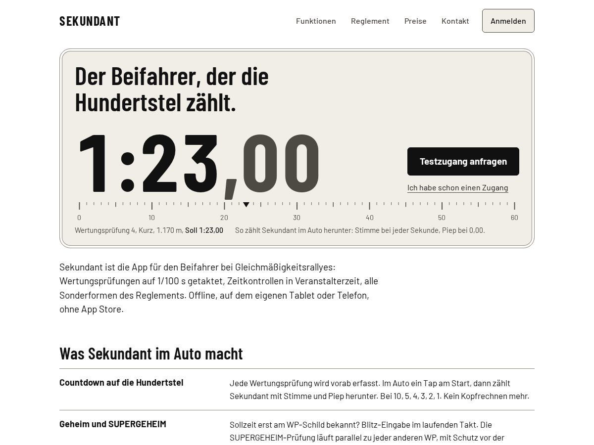 Landing-page snapshot of sekundant.app