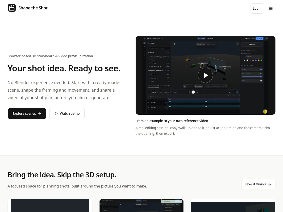 Landing-page snapshot of shapetheshot.com