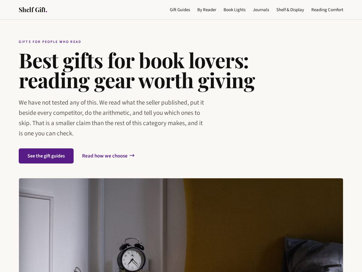 Landing-page snapshot of shelfgift.com