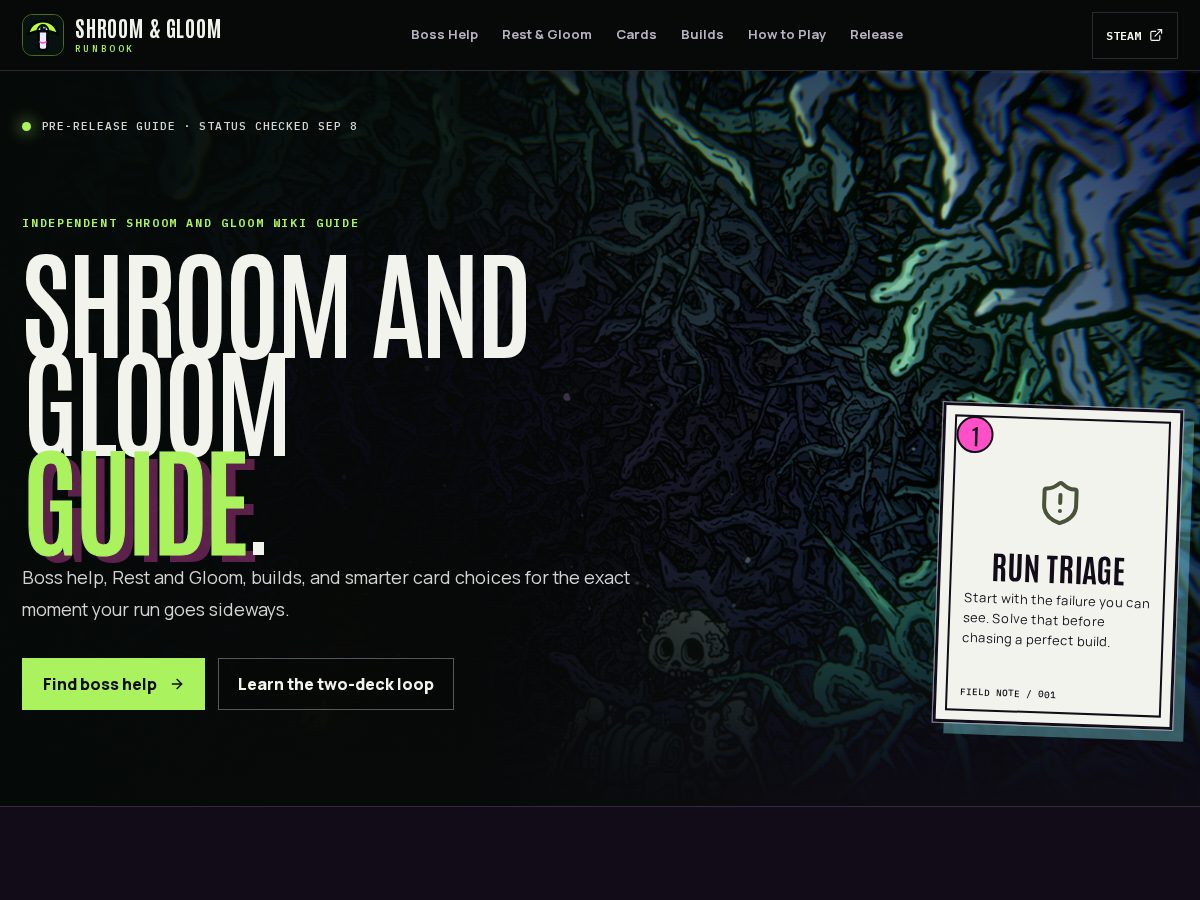 Landing-page snapshot of shroom-and-gloom-game.wiki