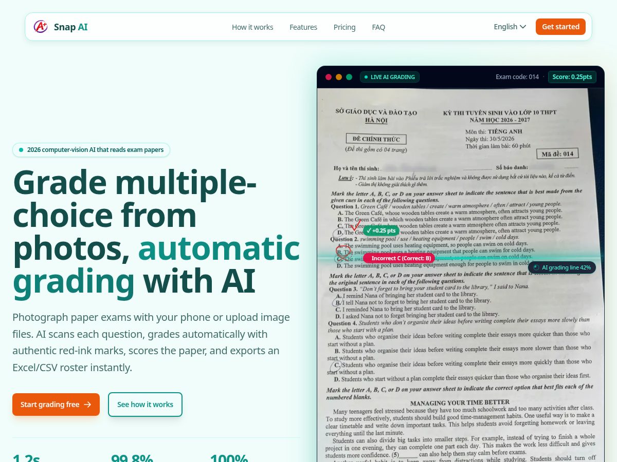 Landing-page snapshot of snap-ai.app