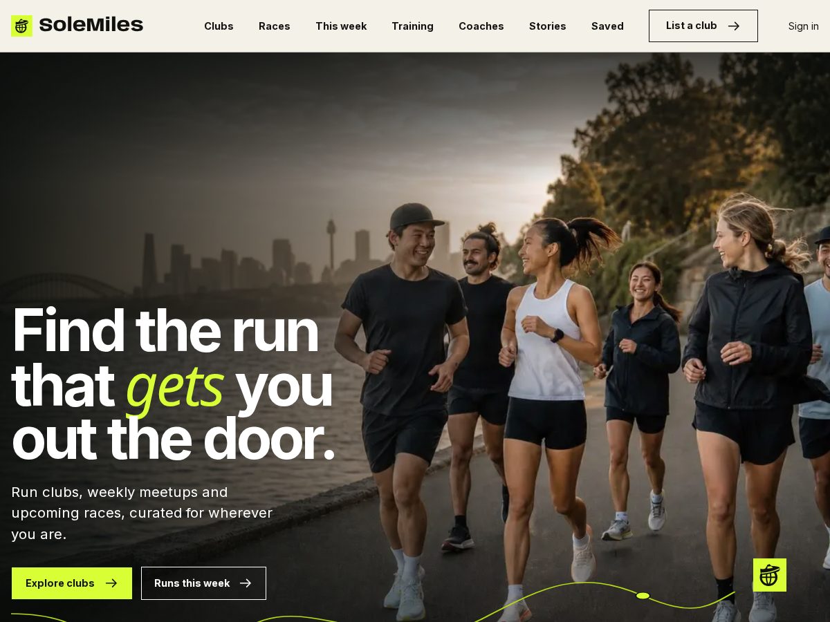 Landing-page snapshot of solemiles.com