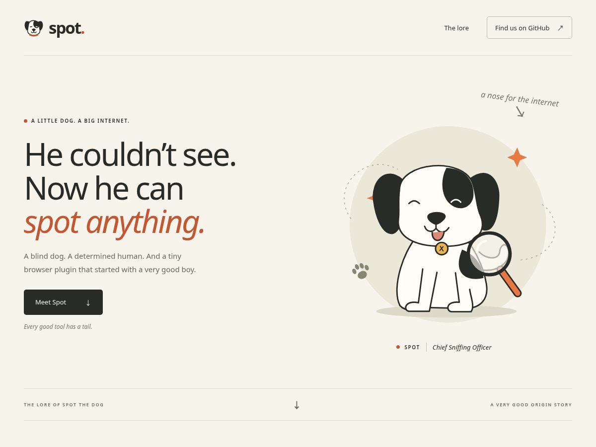 Landing-page snapshot of spotadog.com