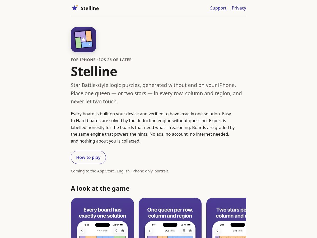 Landing-page snapshot of stelline.page