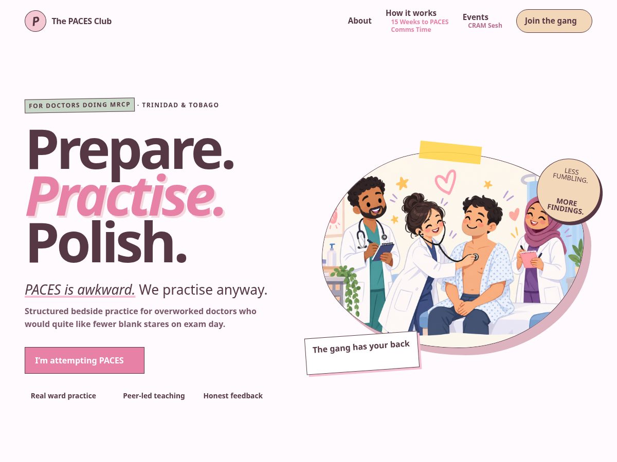 Landing-page snapshot of thepacesclub.com