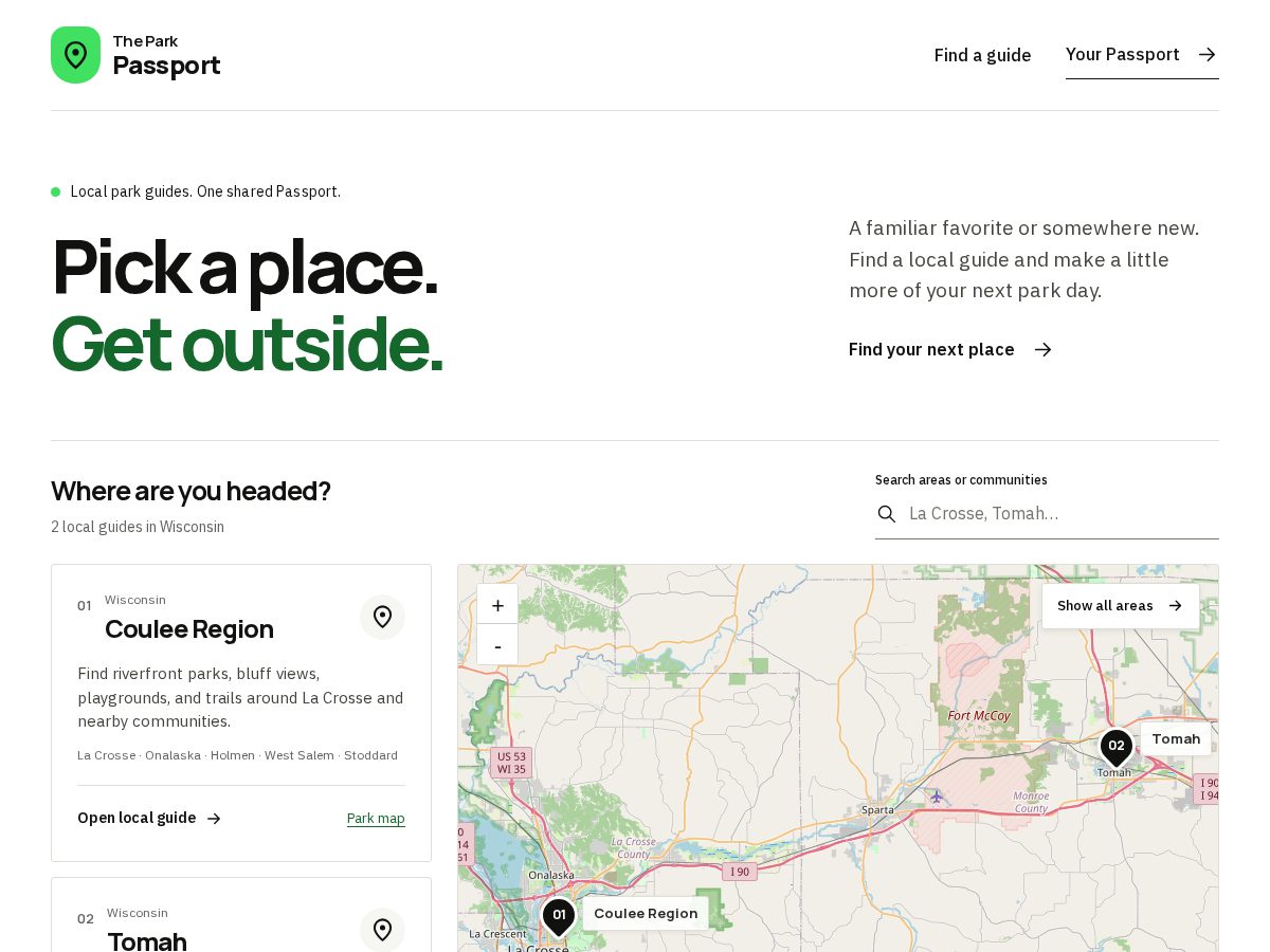 Landing-page snapshot of theparkpassport.com