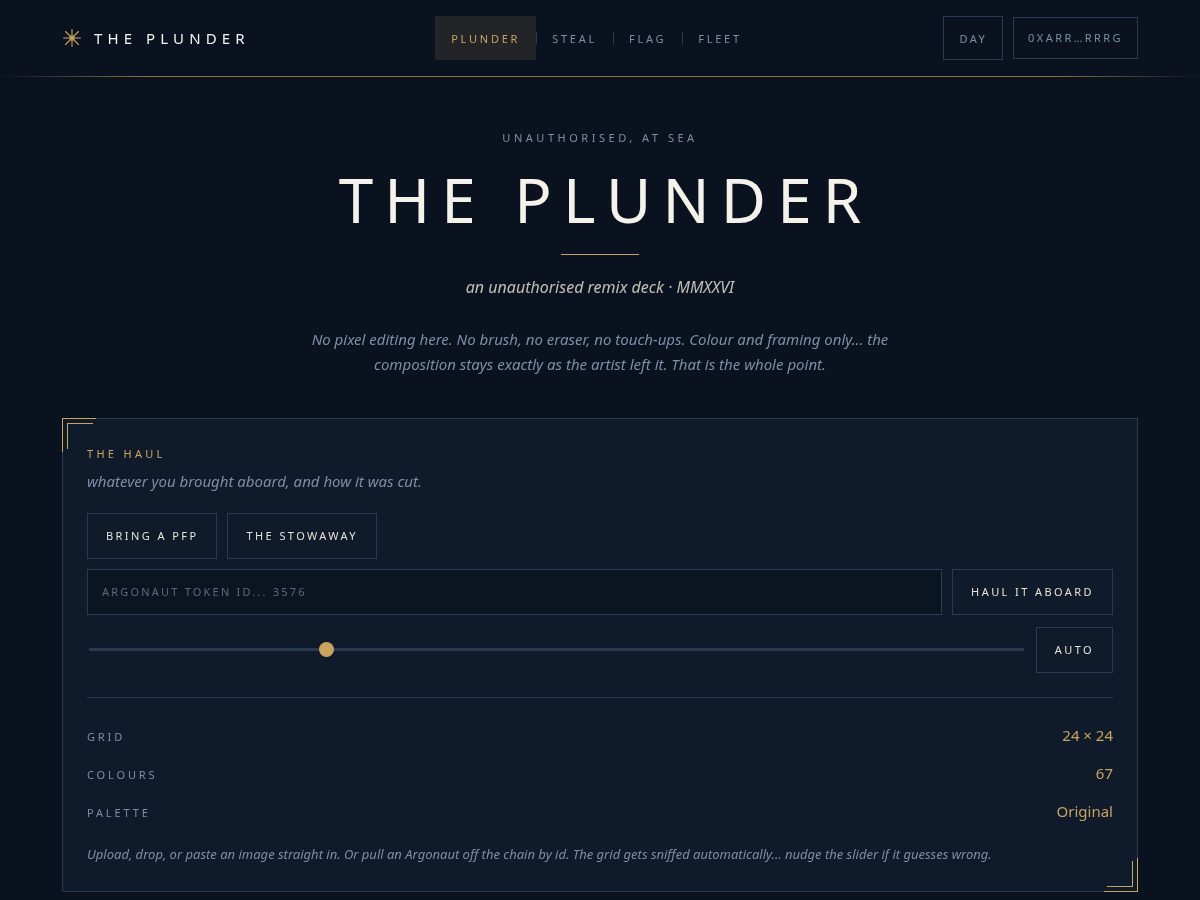 Landing-page snapshot of theplunder.xyz
