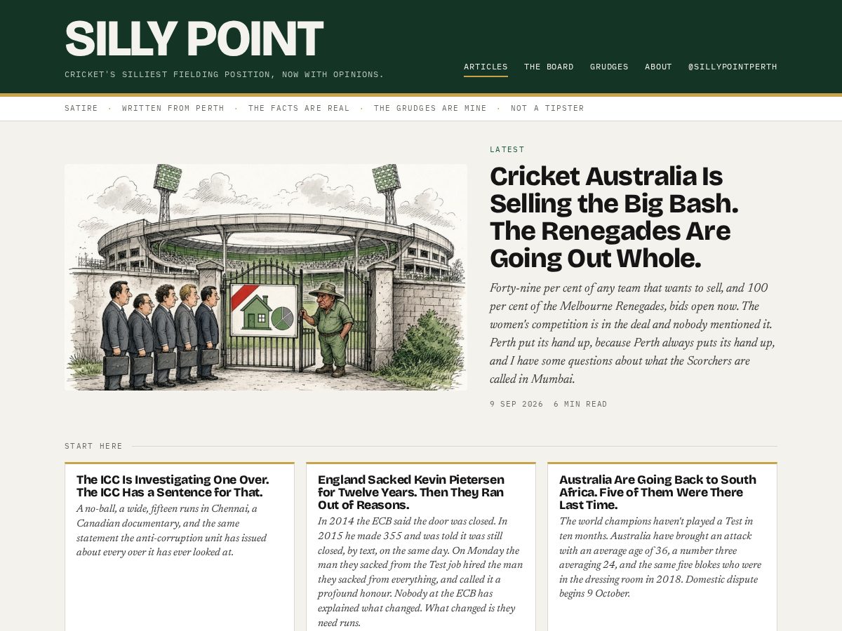 Landing-page snapshot of thesillypoint.net