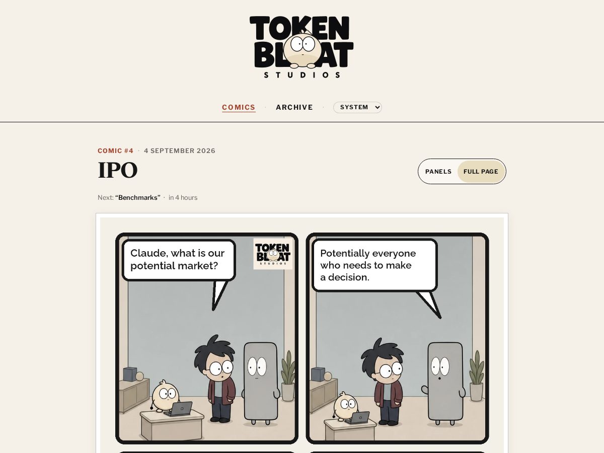 Landing-page snapshot of tokenbloatstudios.com