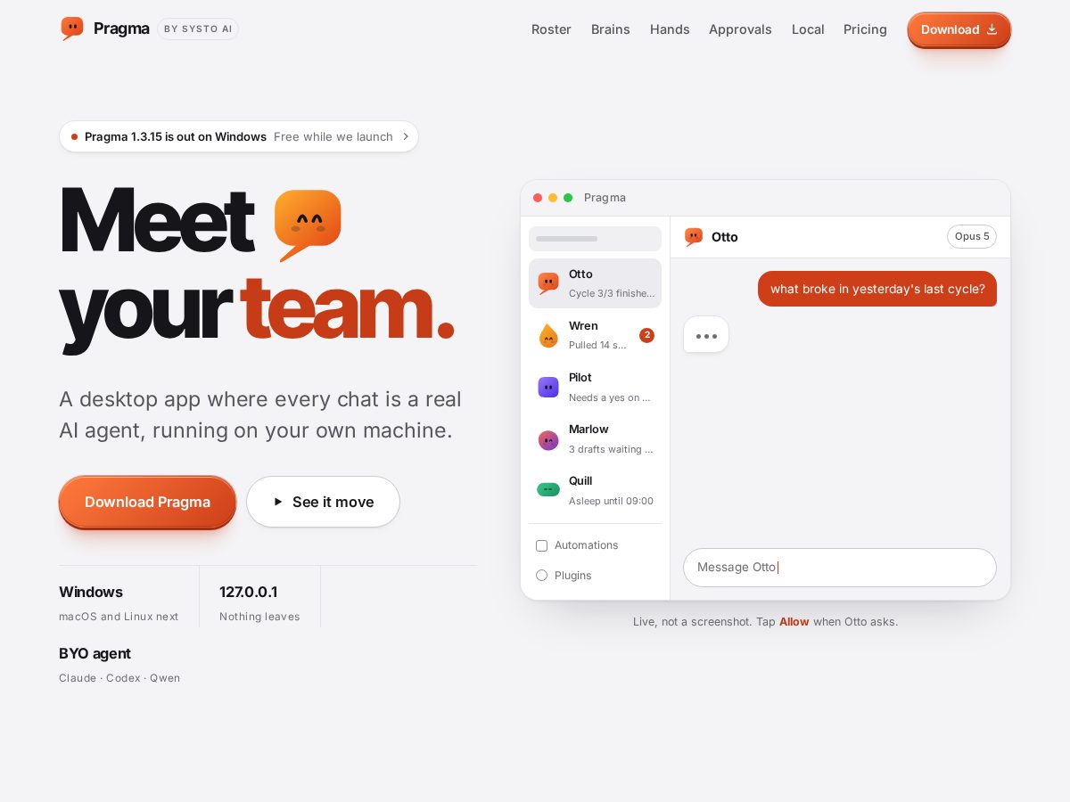 Landing-page snapshot of trypragma.xyz