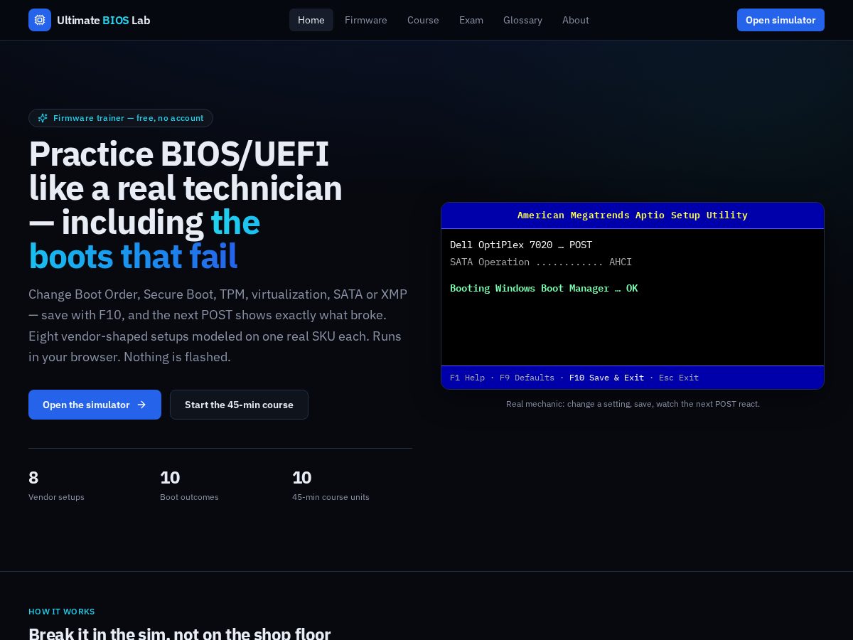 Landing-page snapshot of ultimatebioslab.com