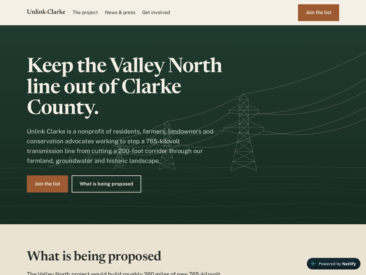Landing-page snapshot of unlinkclarke.org