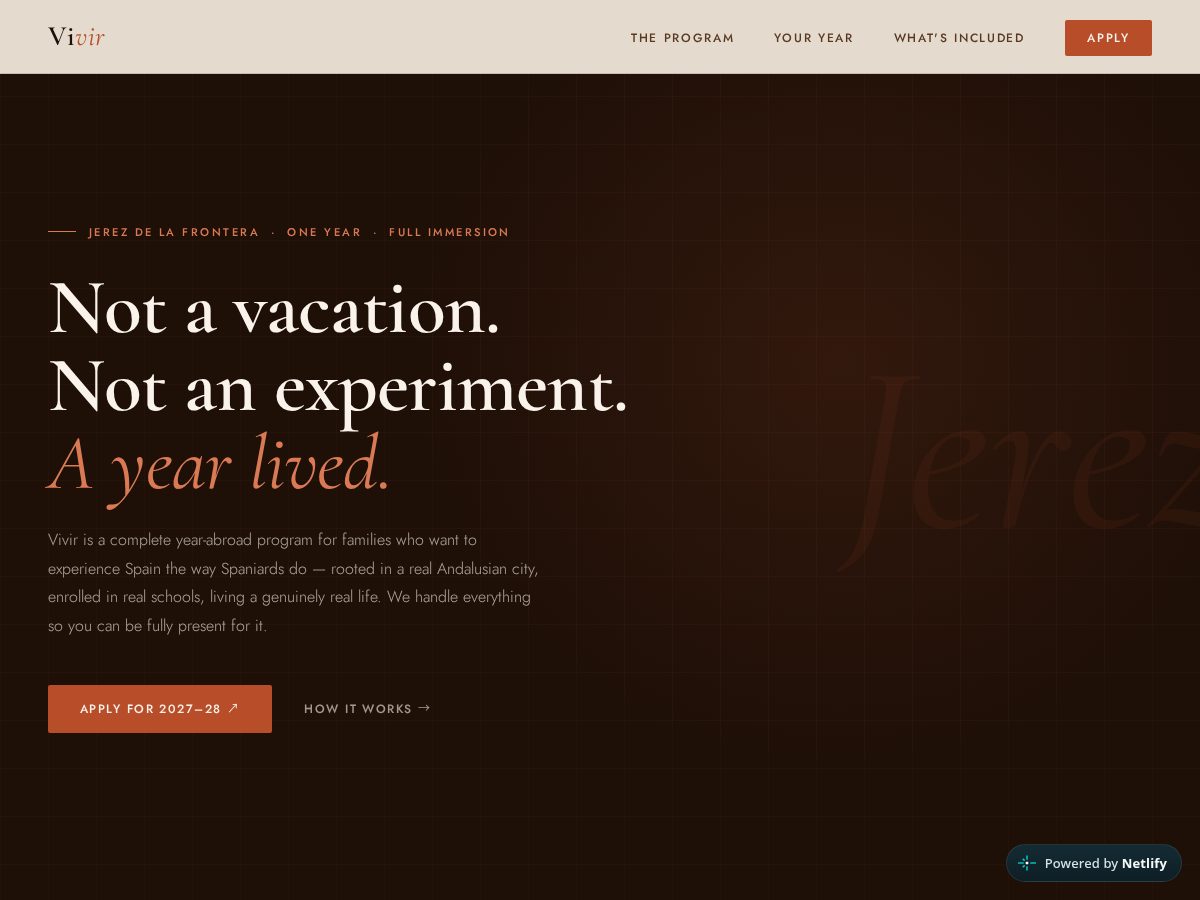 Landing-page snapshot of vivirjerez.com