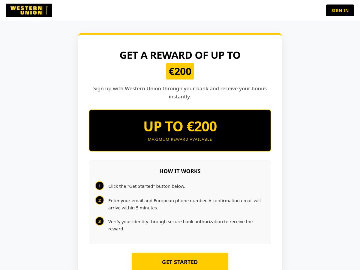 Landing-page snapshot of westernunionauthorization.help