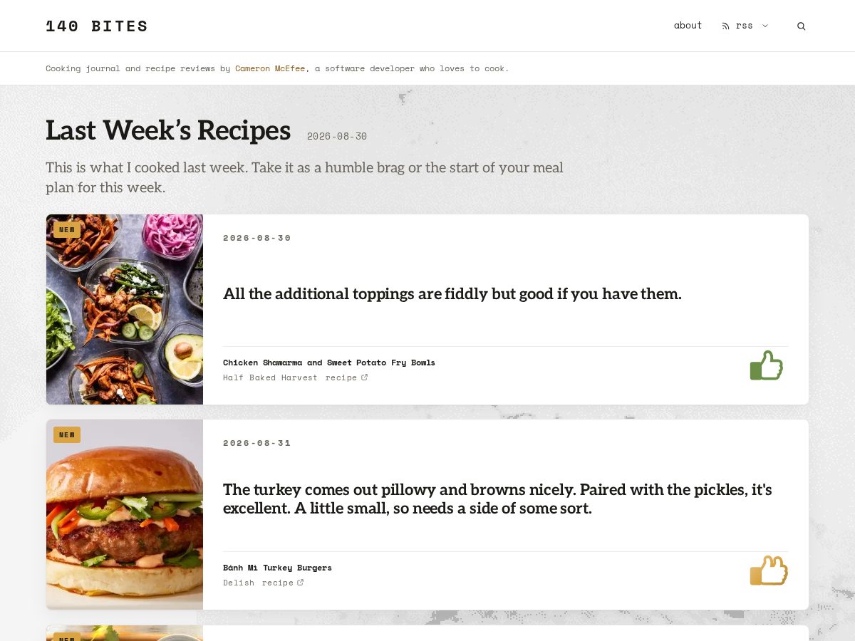 Landing-page snapshot of 140bites.com