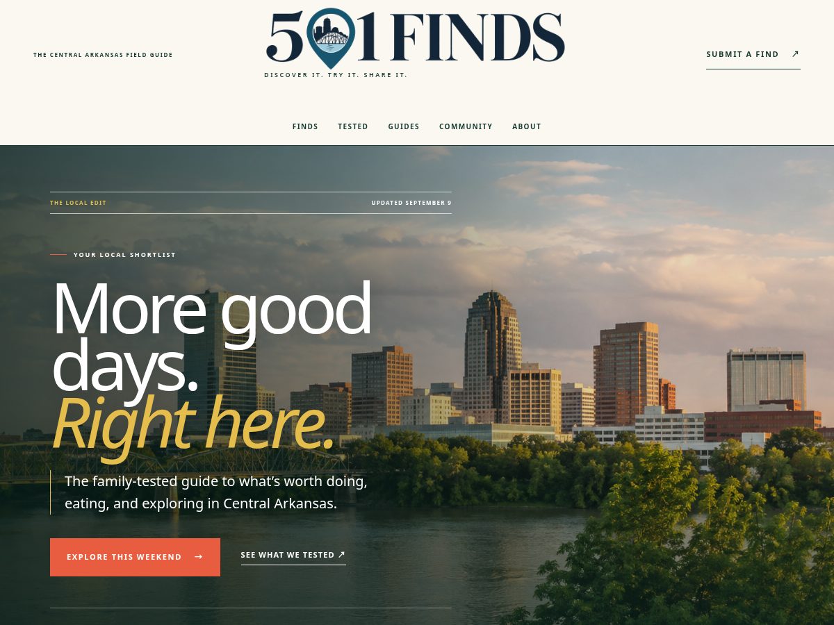 Landing-page snapshot of 501finds.com