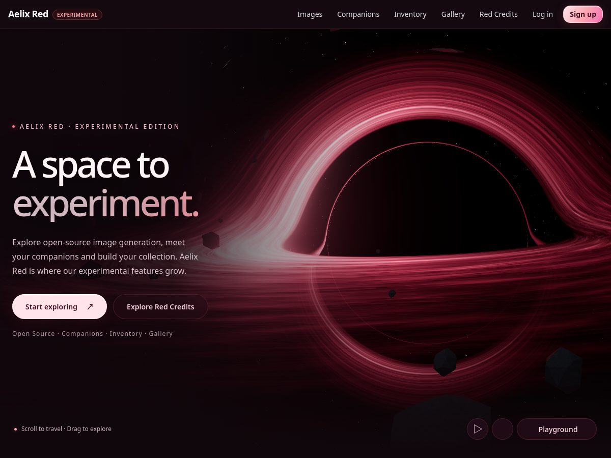 Landing-page snapshot of aelixhub.red
