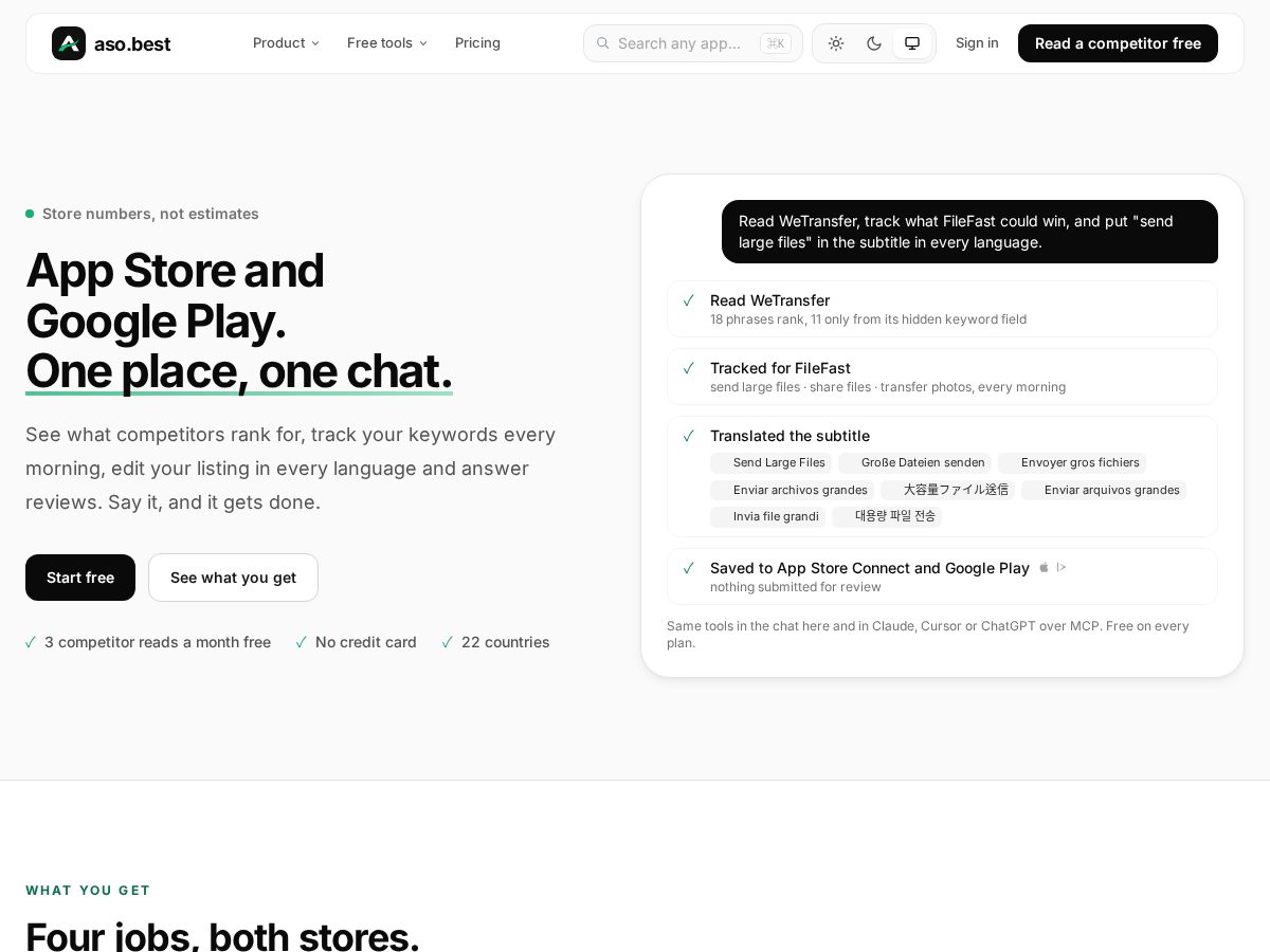 Landing-page snapshot of aso.best