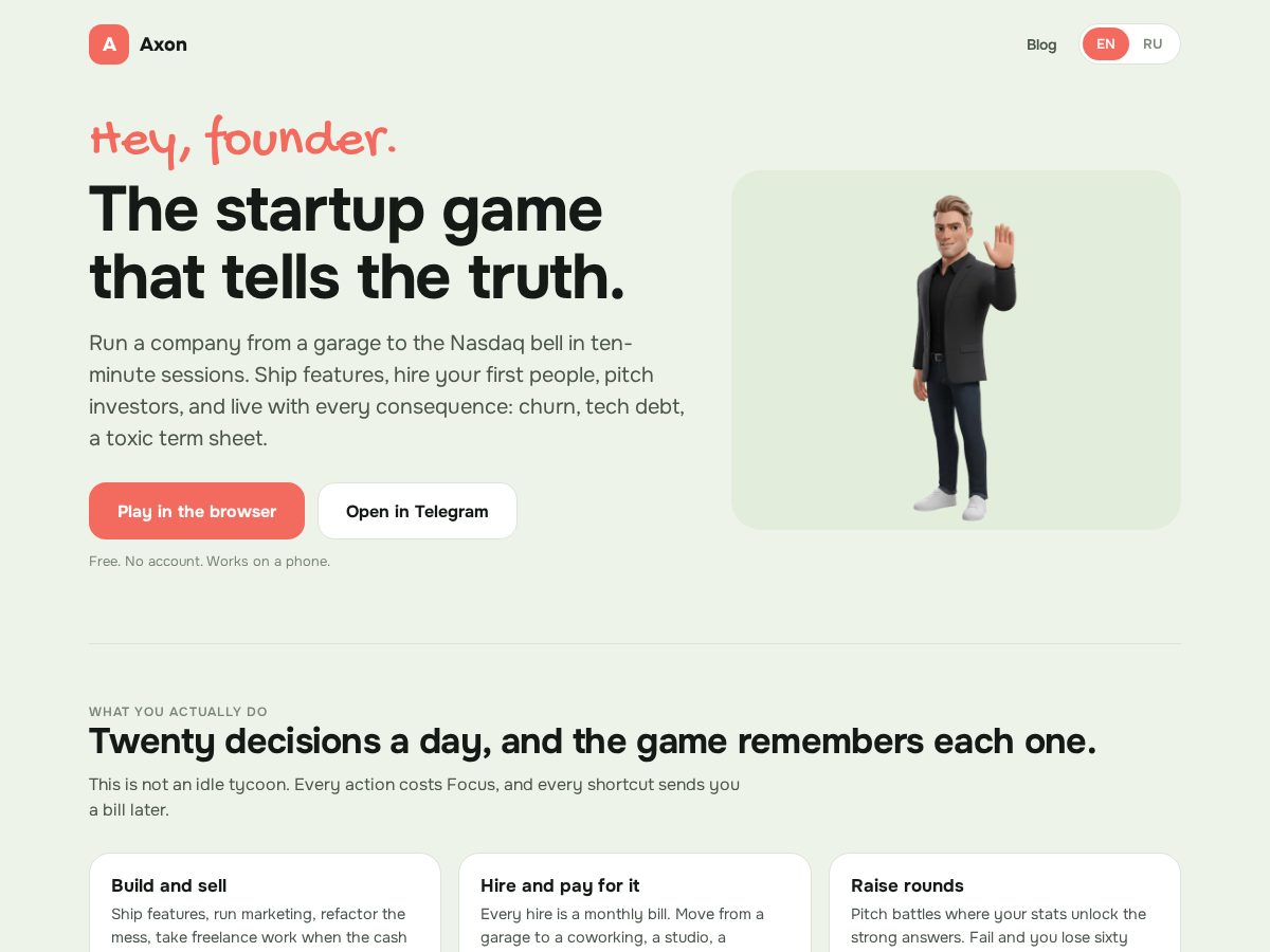 Landing-page snapshot of axonf.com
