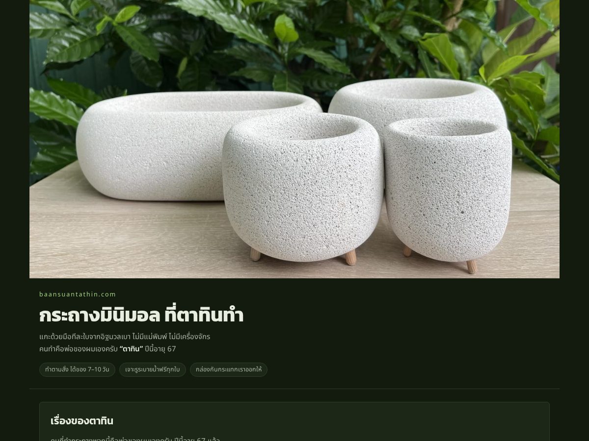 Landing-page snapshot of baansuantathin.com