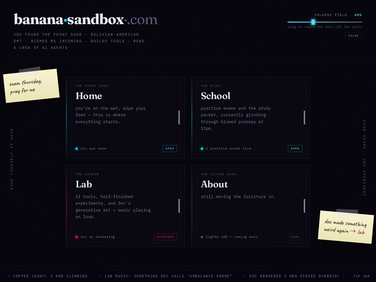 Landing-page snapshot of bananasandbox.com