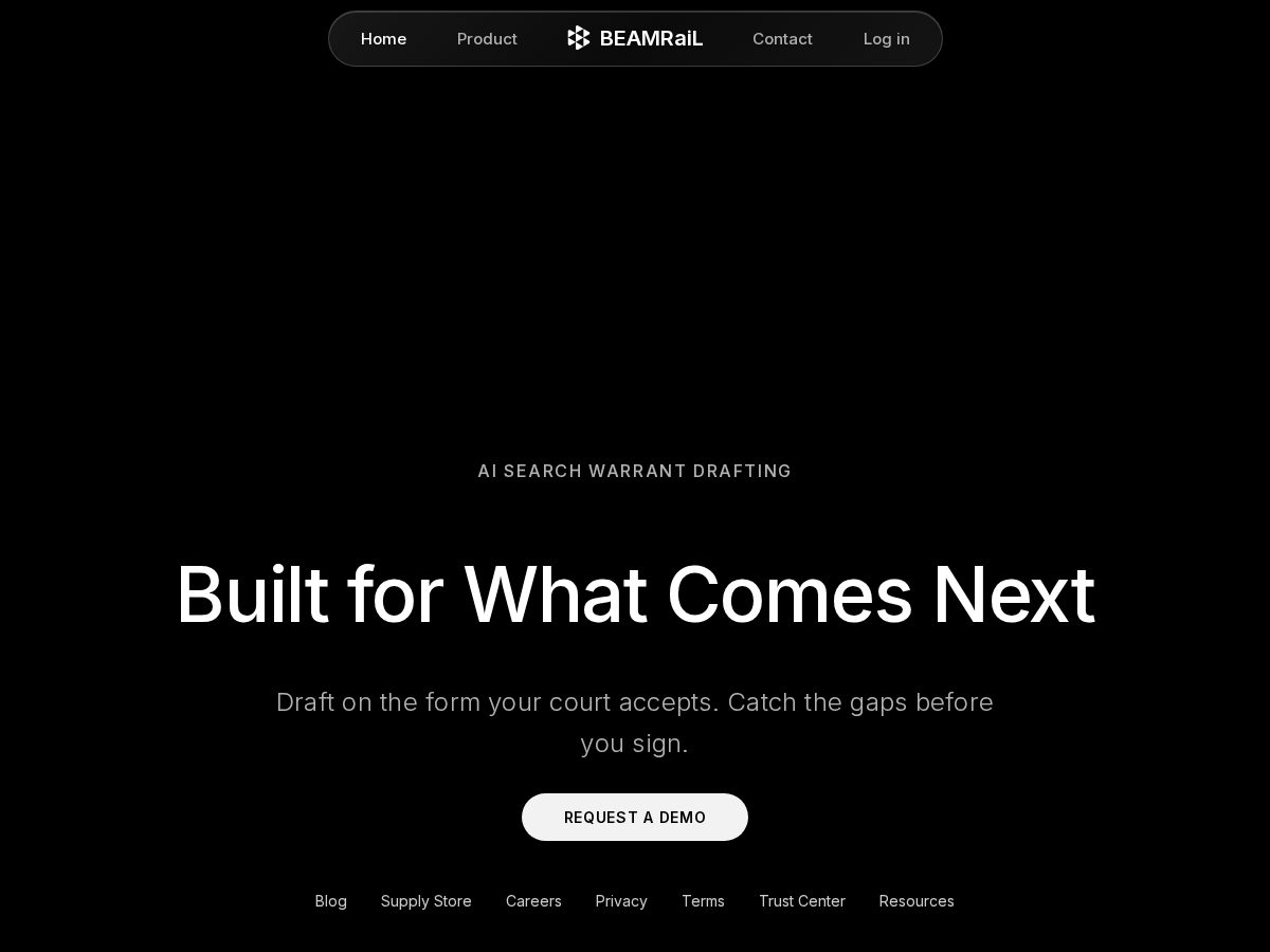 Landing-page snapshot of beamrail-us.com
