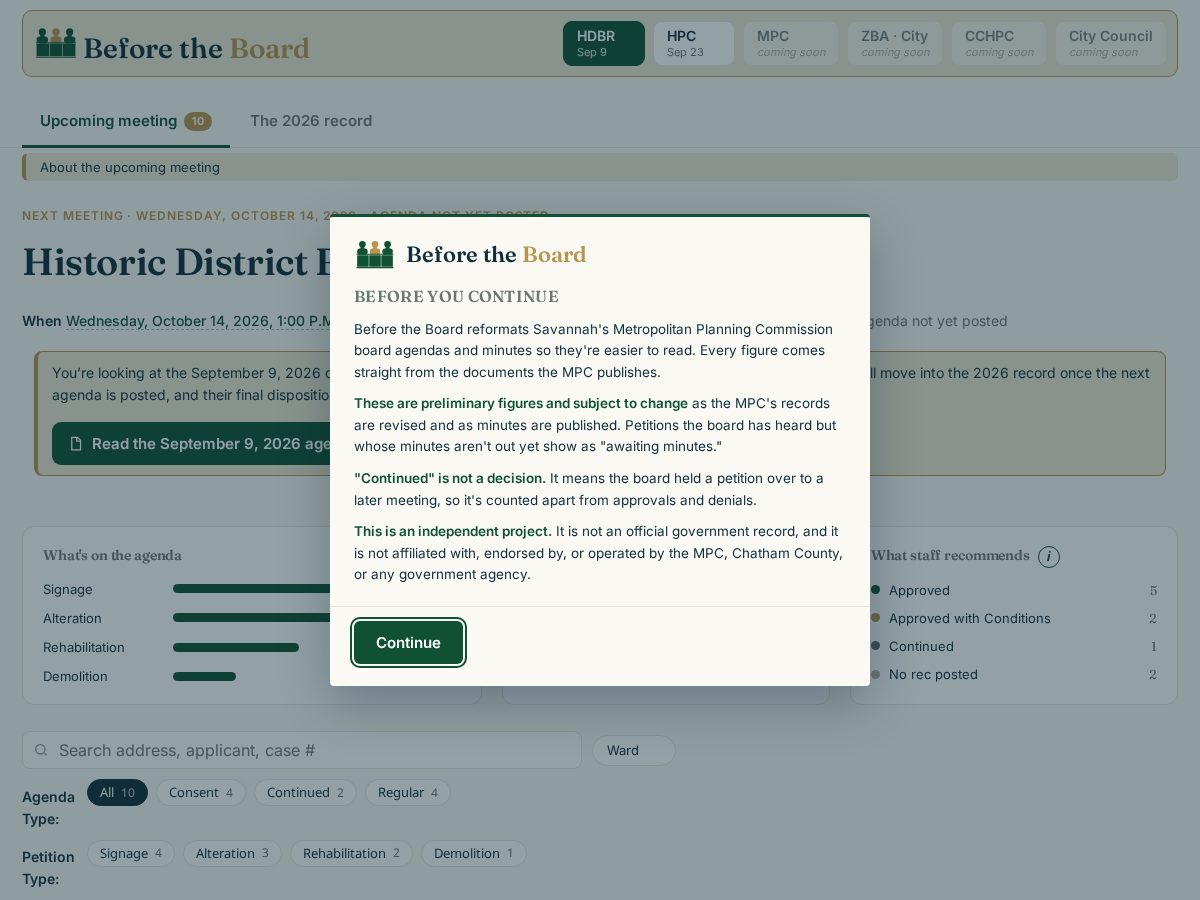 Landing-page snapshot of beforetheboard.net