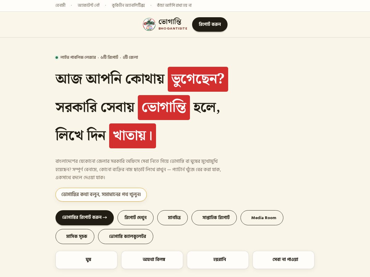 Landing-page snapshot of bhoganti.site